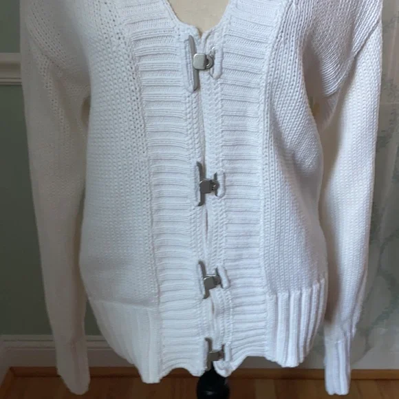 Vintage Chico’s white knit cardigan sweater Size 1 (size Medium/8) - Picture 4 of 12